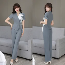 Beautician technician new autumn and winter health club beauty salon spa pedicure shop women's two-piece overalls TB190509