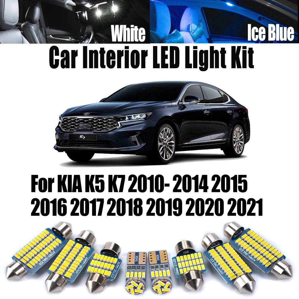 

Canbus For KIA K5 K7 2010- 2016 2017 2018 2019 2020 2021 Car Accessories LED Interior Ceiling Map Dome Number Plate Light Kit