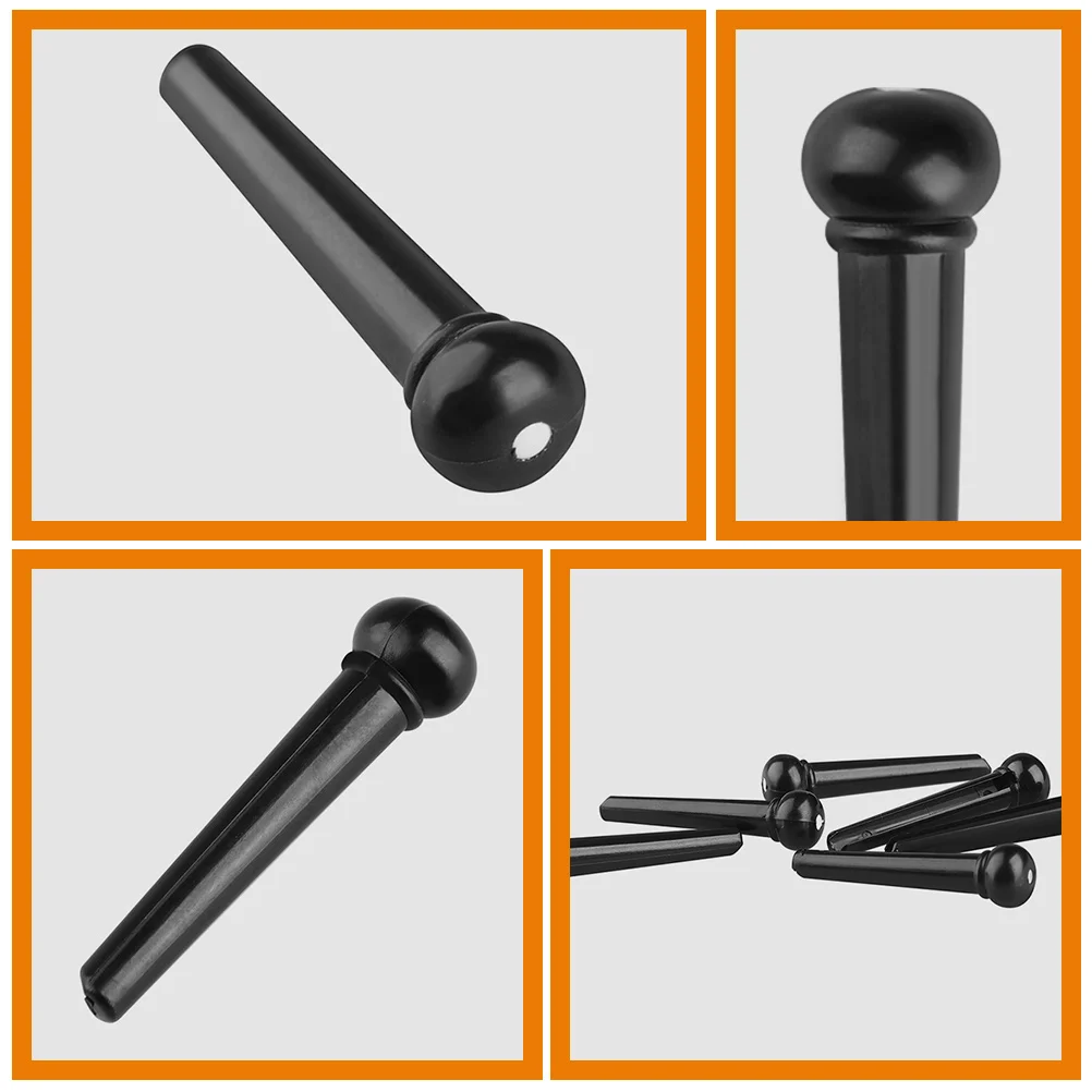 

6 Pcs Fixing Nails Guitar Bridge Replacement Pegs Assembly Acoustic Pins Bass String Tuning Abs Parts