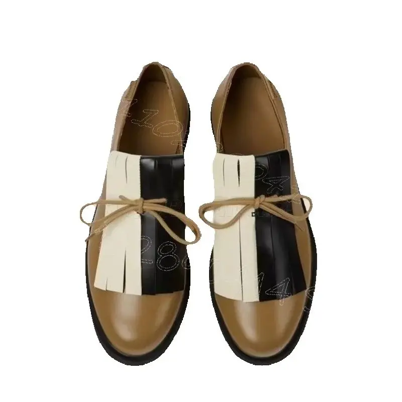 Kleurrijke Kwastjes Blauwe Strik Ronde Teen Loafers Mode Instappers Herenschoenen Luxe Handgemaakte Party Banket Date Heren Casual Schoenen - afbeelding 2