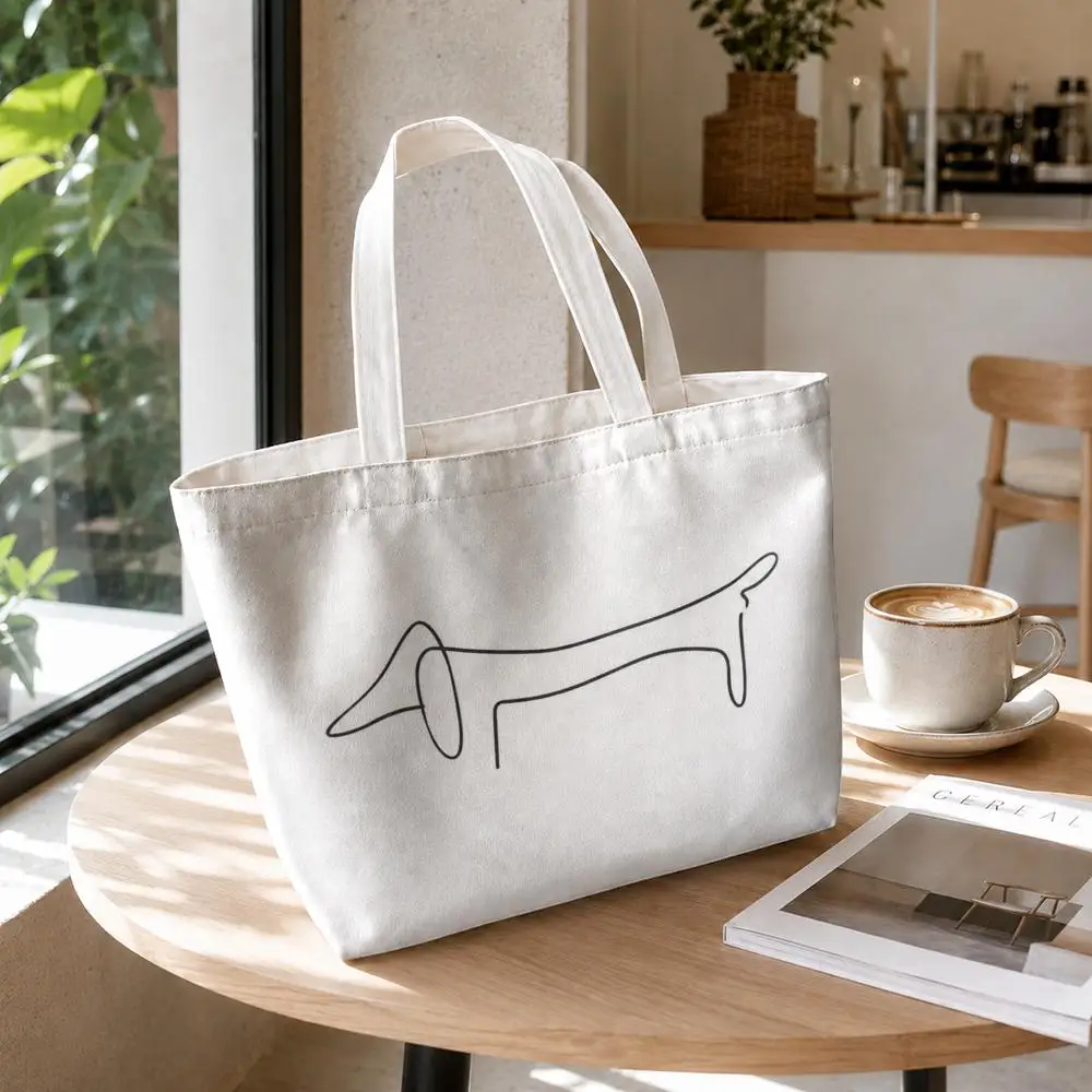 Pablo Picasso Animals One Line Drawings Storage Bags Canvas Double-Sided Print Set 2PC Makeup Pouch Set with Zipper for Travel
