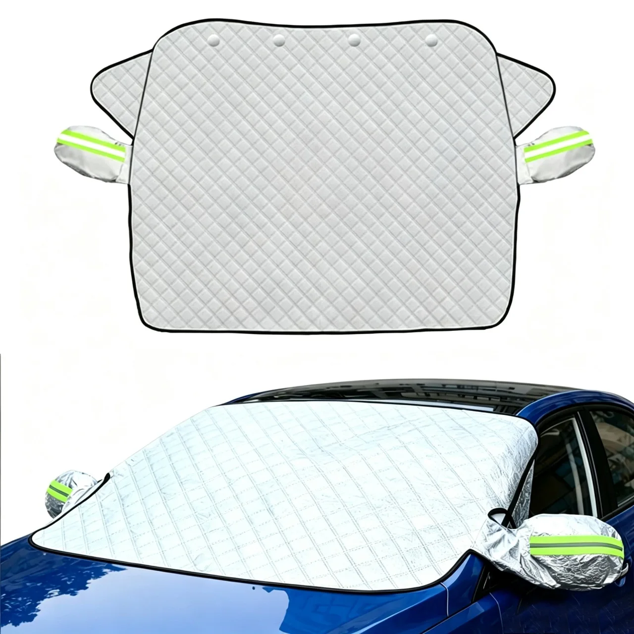 Ultrasonic Car Cover, Universal Sun Shade Protector, Heat Insulation, Snowproof, Dustproof & Waterproof Car Shield