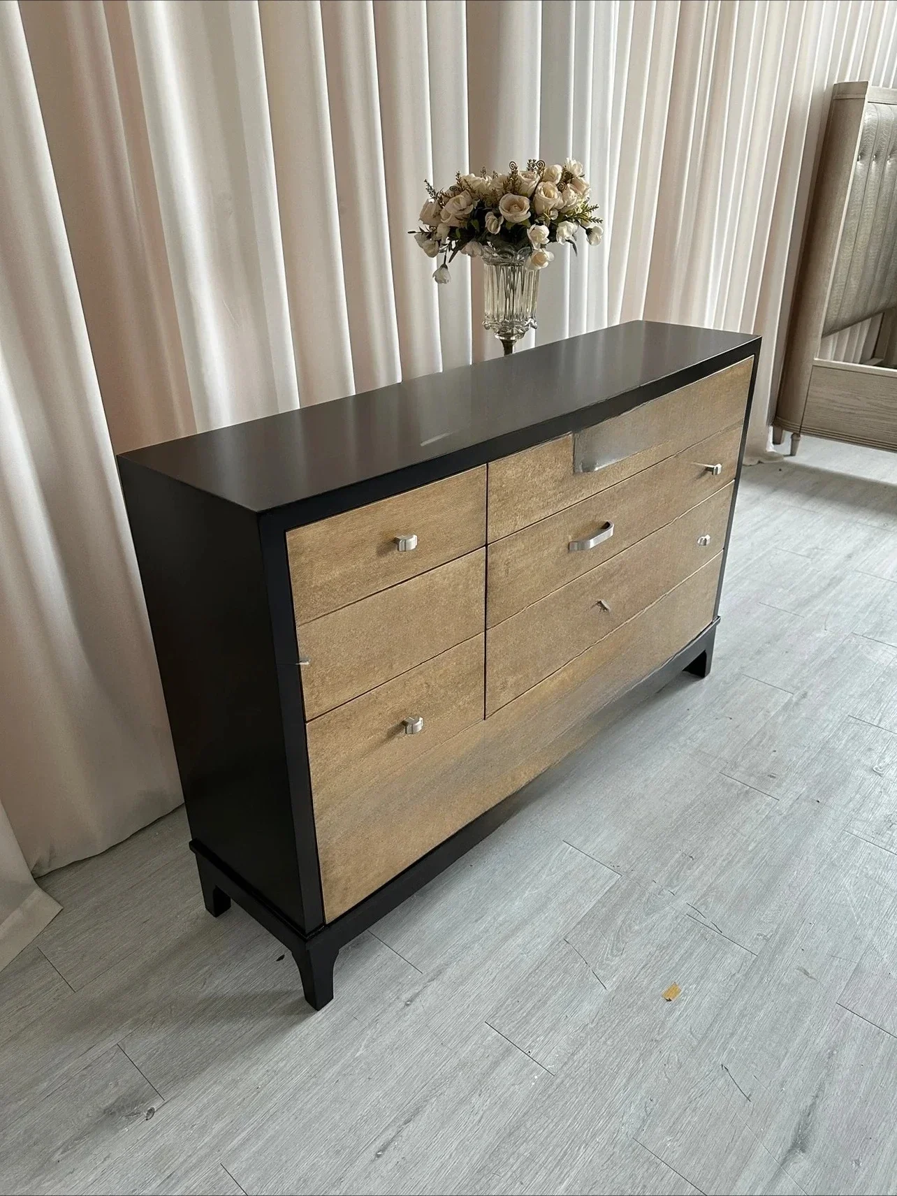 Living room household bucket cabinet American solid wood retro new Chinese entrance cabinet dining side cabinet