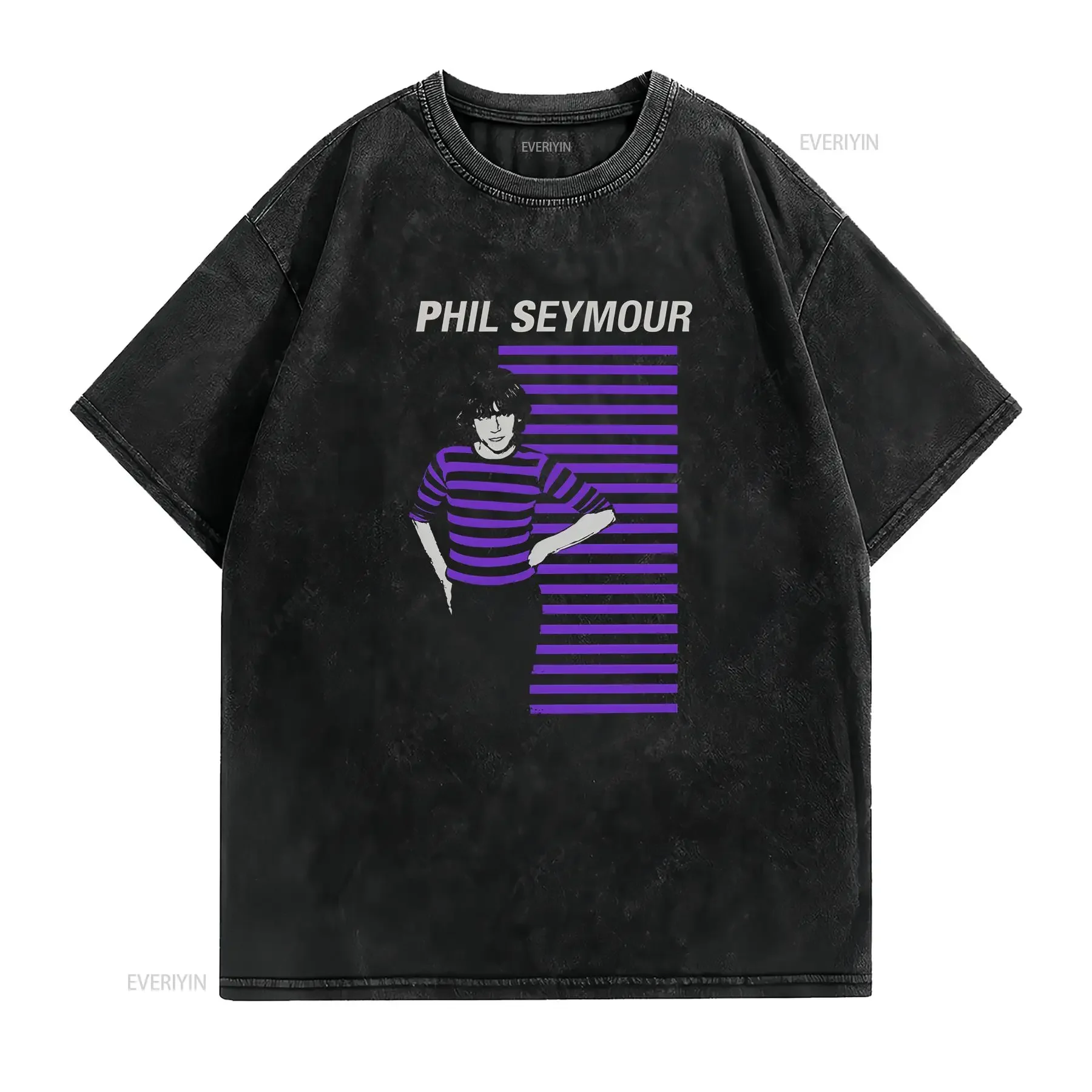 Phil Seymour Men's T Shirt vintage Washed Stylish designer clothes Casual Slightly graphic Soft Stretched Breathable streetwear