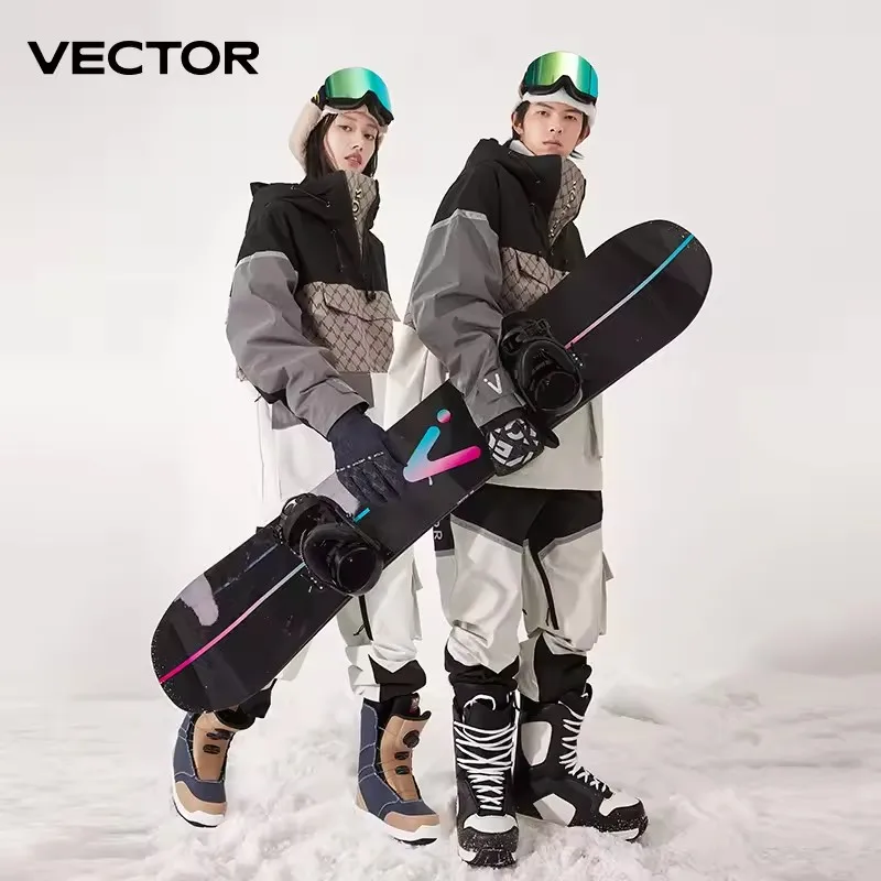 Лыжные пальто VECTOR, зимние теплые женские и мужские спортивные костюмы с капюшоном, спортивная куртка для сноуборда, горная женская верхняя одежда, ветрозащитная лыжная одежда