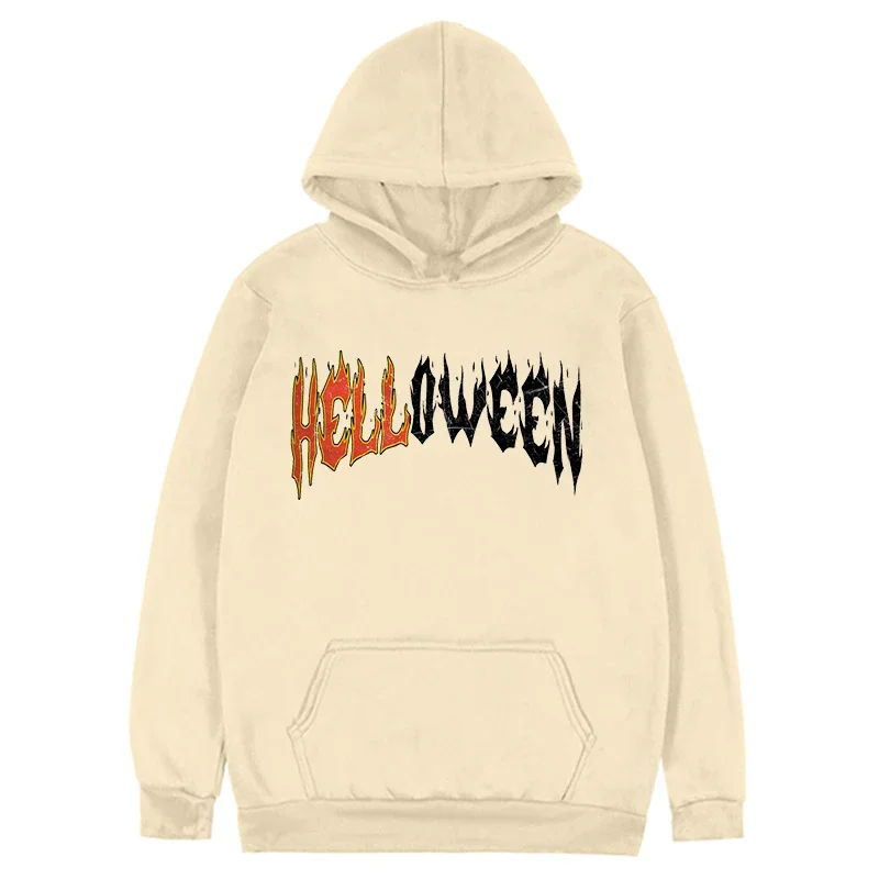 

Hellloween Sweatshirt Funny Halloween Winter Clothes Women Spooky Season Clothes Retro Halloween Spooky Hoodies M