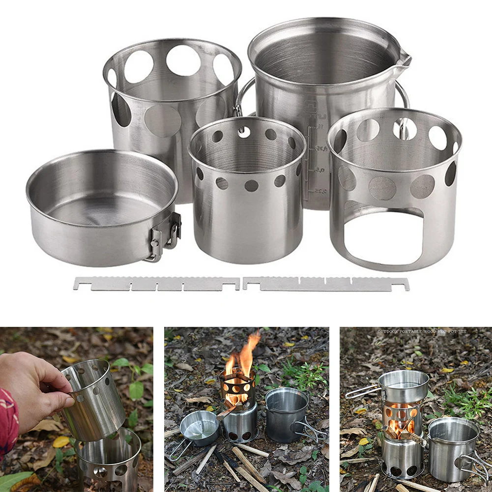 

Upper Outer Diameter 10.5CM*lower Outer Diameter 11.5CM*height 10CM Stainless Steel Cooking Set Stable Support