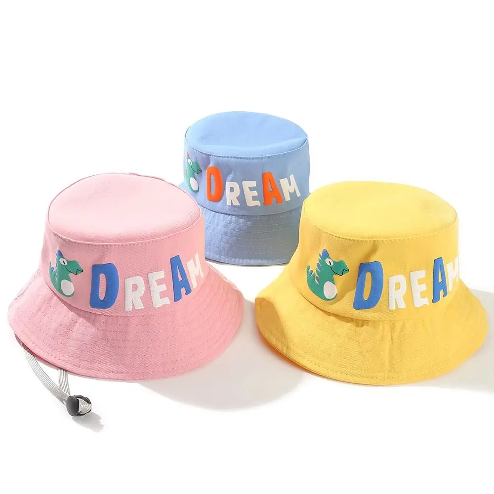 Cotton Polyester Kids Bucket Hat Outdoor Cartoon UV Protection Panama Hat Breathable Cute Sun Cap Toddler