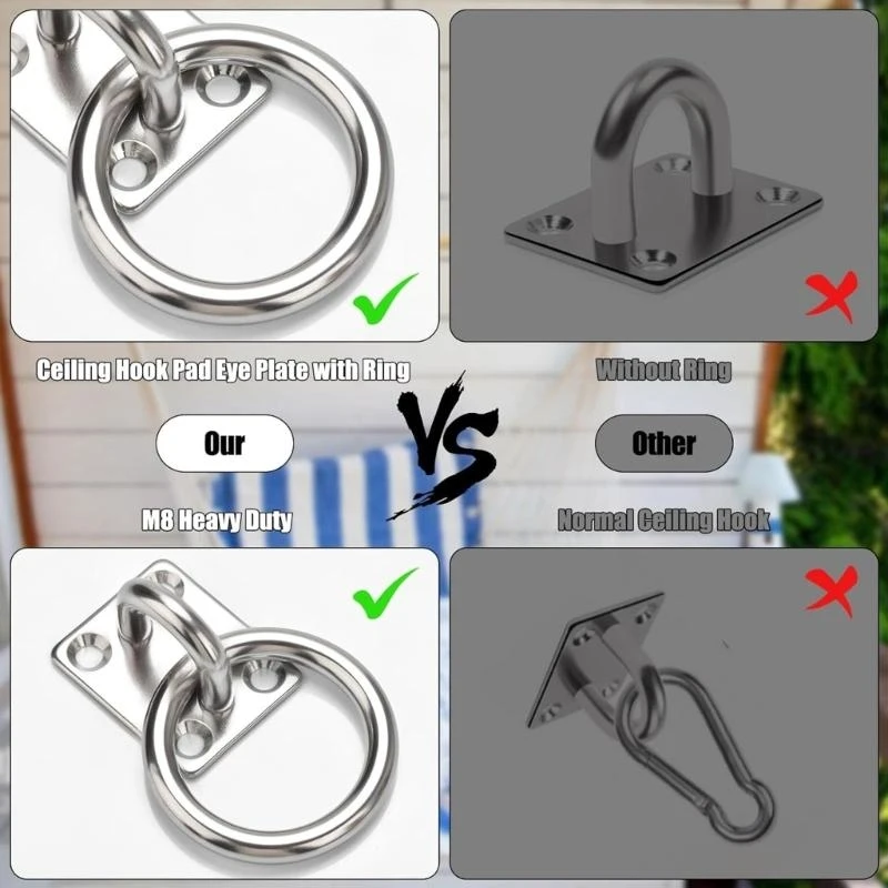 

2 шт. стальные настенные проушины, прочная емкость 400 фунтов, набор квадратных крючков для подвешивания боксерских мешков, лодок, улицы 87HA