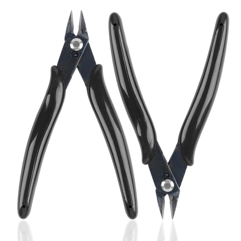 A92P 2 Pack Micro-Wire Cutters, 5 Inches Flush Cutters Pliers, Diagonal Side Cutters Nippers, Zip Tie Sprue Cutter