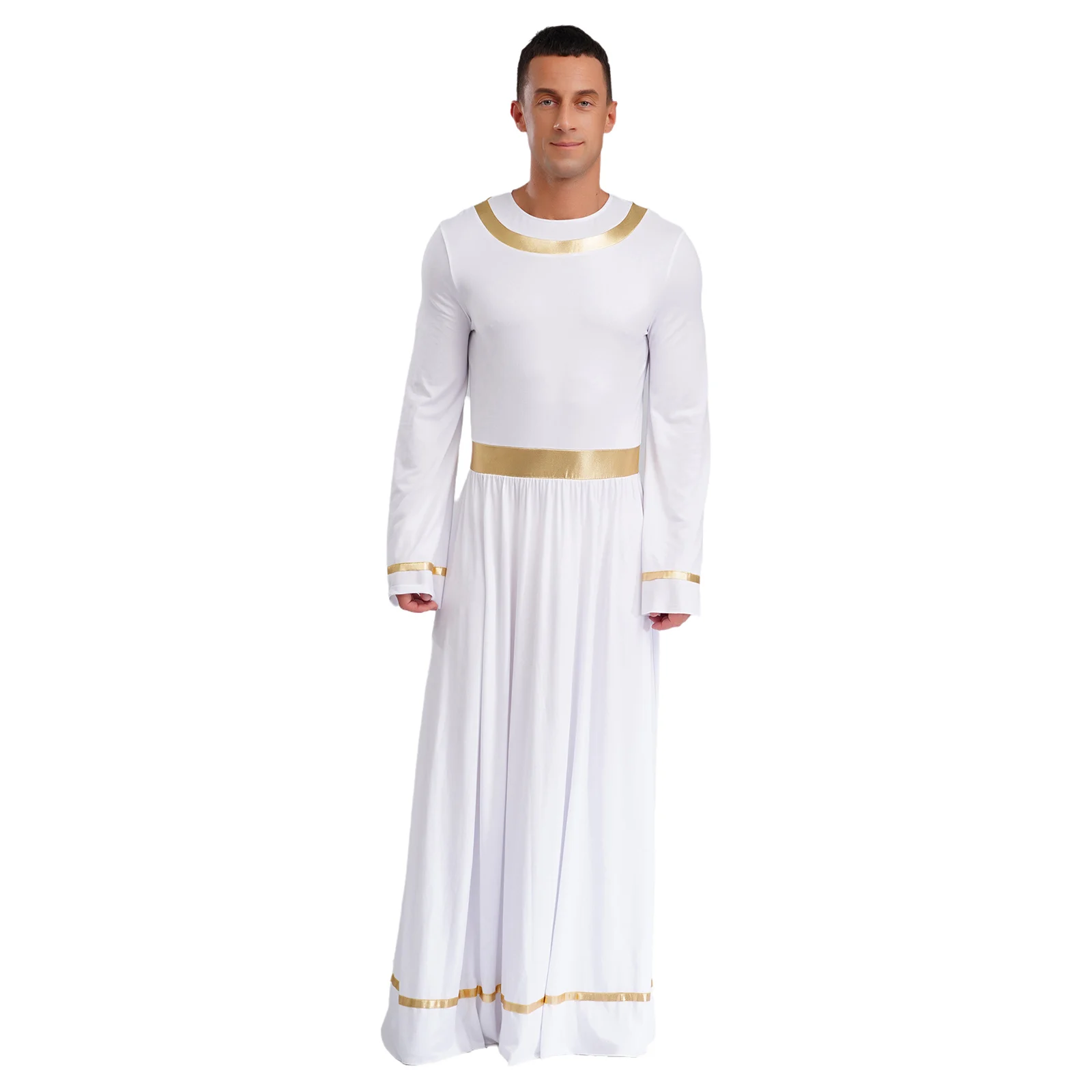 

Men's Medieval Worship Praise Church Preachers Priest Performance Robe Long Sleeve Loose Robe for Festival Church Pray Costume