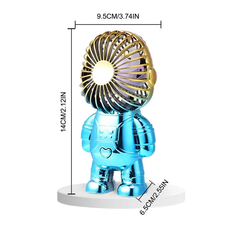 Astronaut Mini Fan Small Fan With Base Holder Rechargeable Fan Cosmonaut Pocket Fan Portable Fan For Commuting Queuing Shopping
