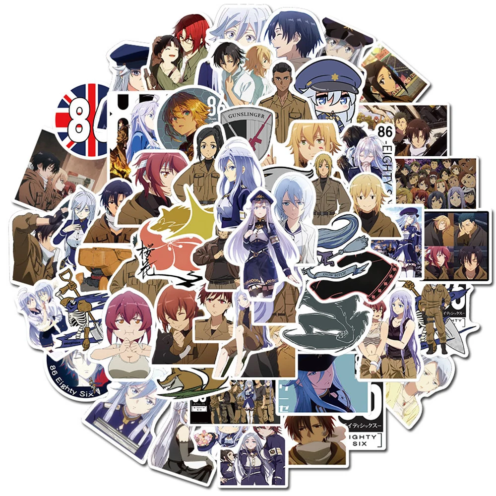 

10/30/50pcs Vladilena Milize 86 Eighty Six Stickers Cool Shinei Nouzen Anime Sticker Skateboard Laptop Luggage Kujo Nick Decals