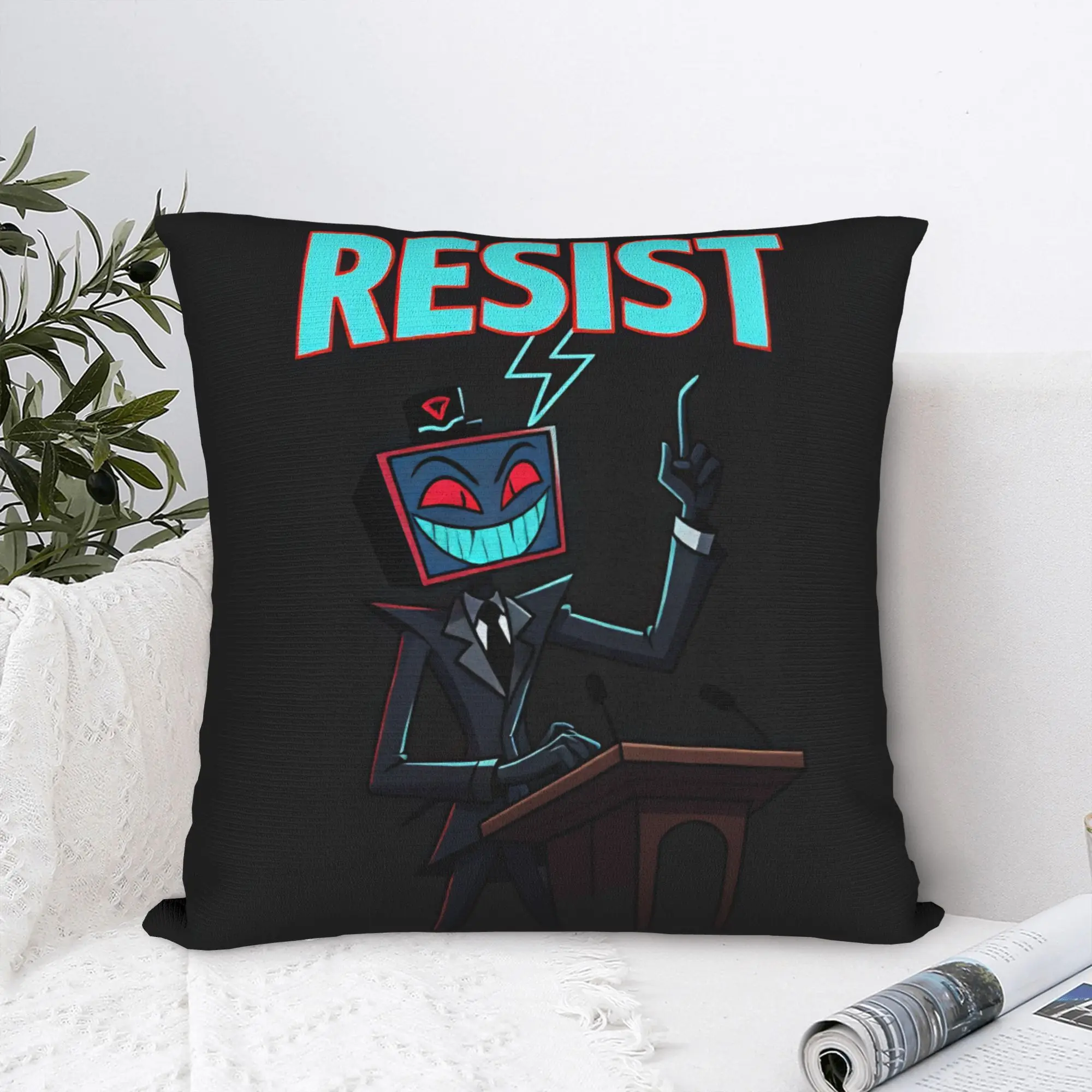 Hazbins Hoteling Vox Solo Metal Pillow Cover  Retro Trendy Pillow Case For Couch Sofa Bedroom Soft Pillowcases Gift