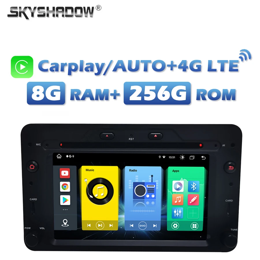 

4G SIM DSP Carplay Auto Android 13.0 8G+256G Car DVD Player Wifi Bluetooth RADIO GPS For Alfa Romeo 159 Sportwagon Spider Brera