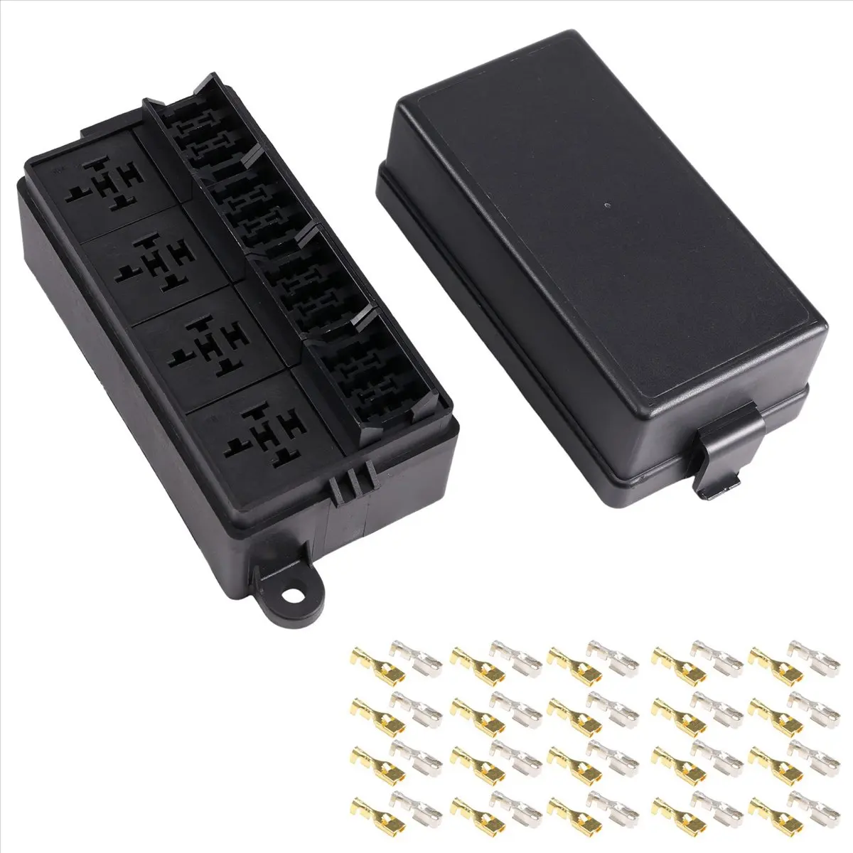 #70U (black)12 Way Fuse Holder with Spade Terminals for Car Truck Trailer Boat,Tools & Building Supplies 4
