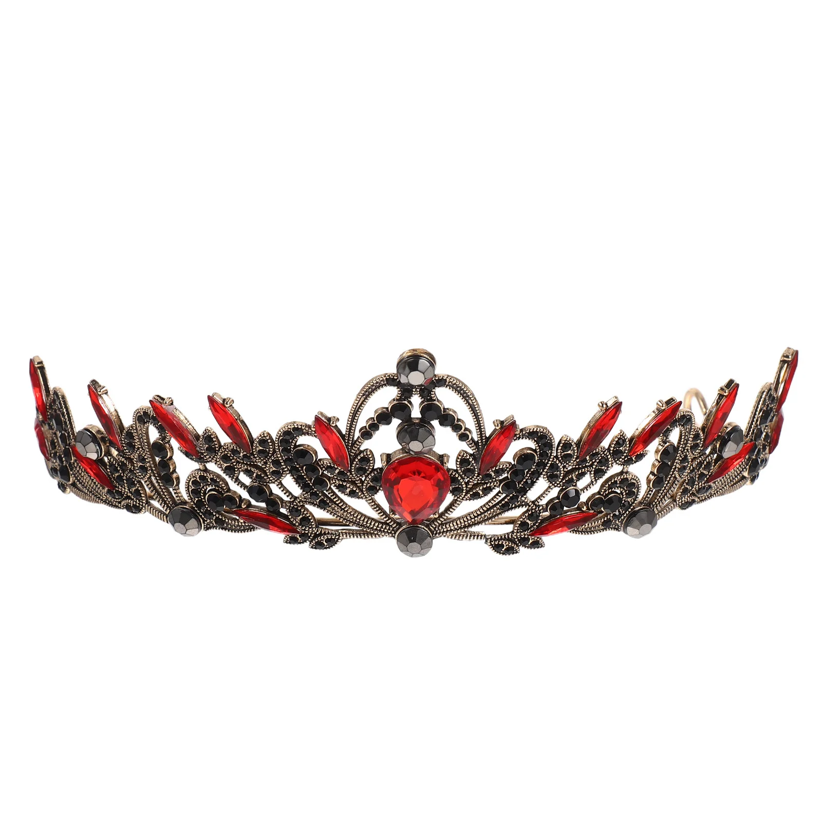 Black Crystal Rhinestone Leaf Wedding Tiara Birthday Crown Bridal Headband Wedding Hair Accessories Prom Party Bridal Shower