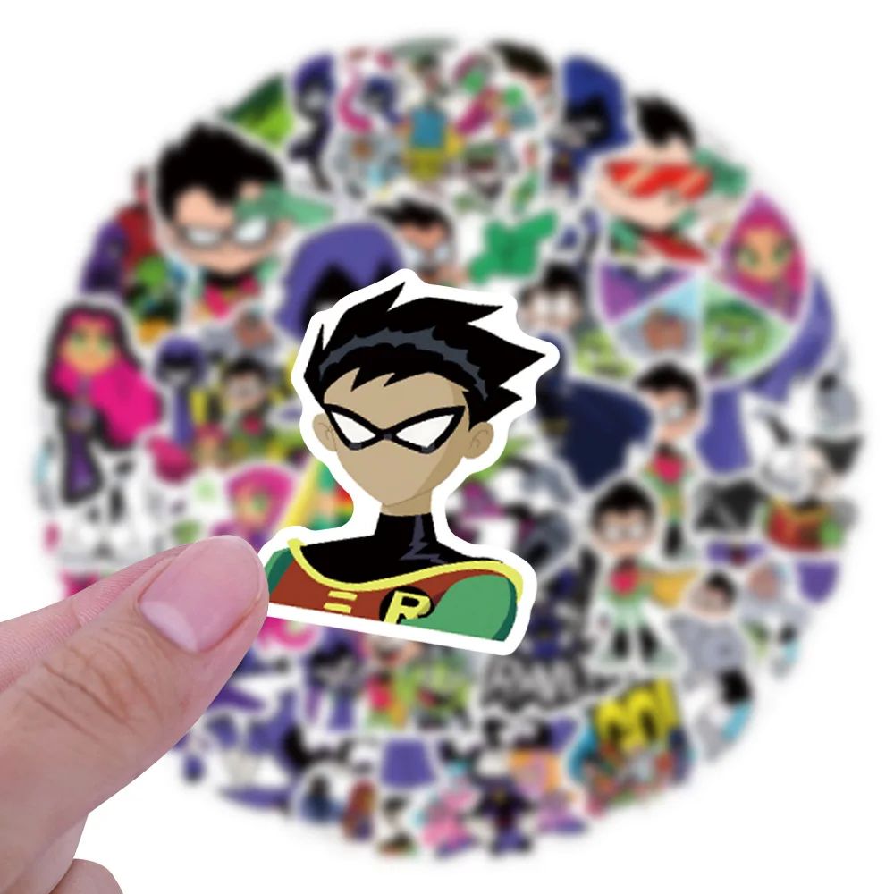10/30/60PCS Cartoon Teen Titan Sticker Superhero Decal Kids DIY Skateboard Guitar Laptop Phone Funny PVC Waterproof Graffiti Toy