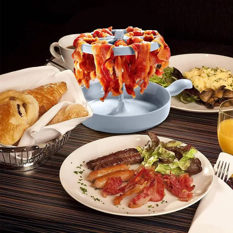 New Microwave Bacon Cooker Microwave Bacon Dish Tray Bacon Grease Catcher Meal Prep Tool Kitchen Dorm Gadget Meal Prep Tool
