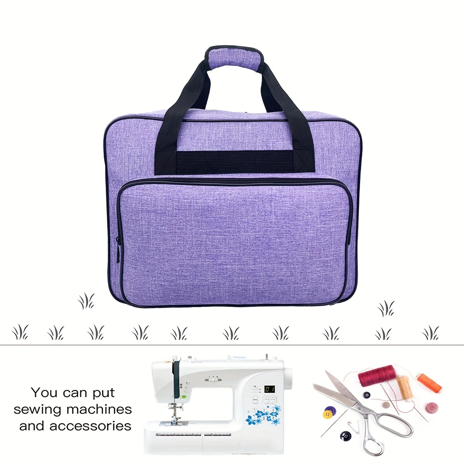 Sewing Machine Carrying Case, Universal Tote Bag with Shoulder Strap Compatible with Most Standard Singer, Brother, Janome