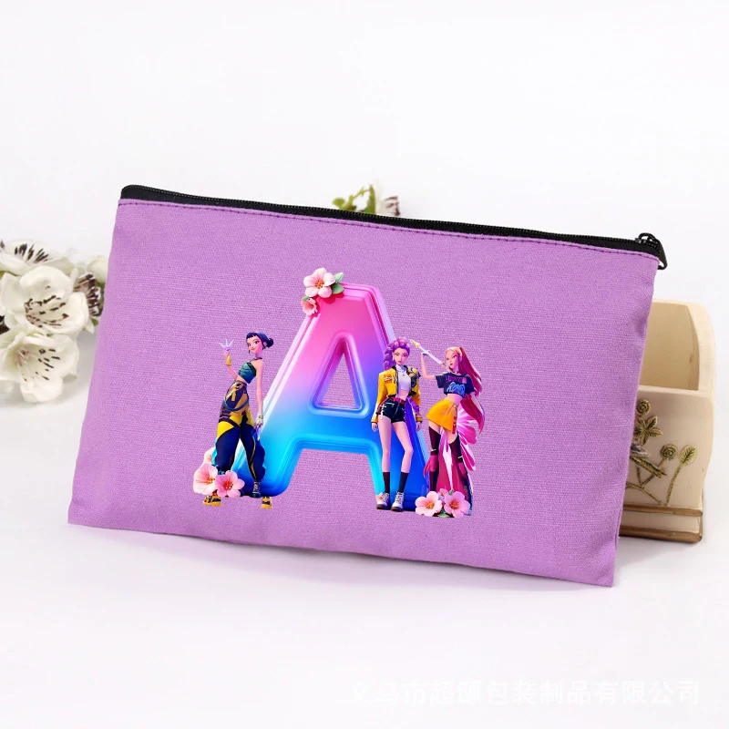Estuche para lápices KPop Demon Hunters, bonito bolso multiusos, moda Anime, almacenamiento de cosméticos portátil, impresión, regalo para ir a la escuela para niños
