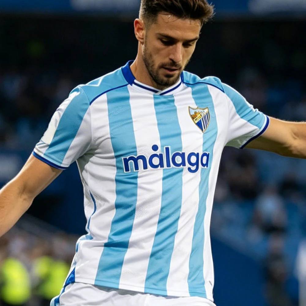 Camiseta de Fútbol Clásica del Málaga 2026 para Hombre/Mujer, Nueva, Transpirable, de Secado Rápido, con Estampado 3D, para el Verano