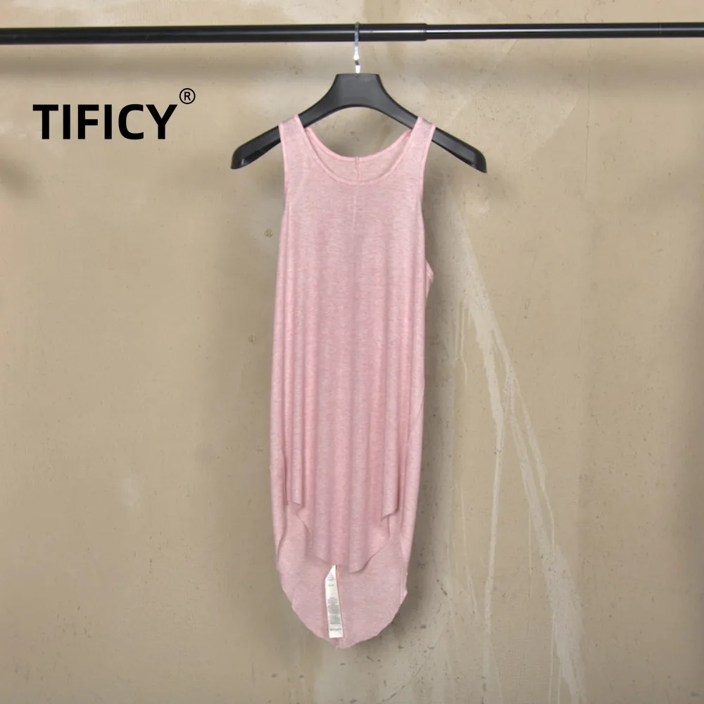 RO25 Tees Tanks Tops Fashion Men's and Women's Dark Style Light Pink Tailcoat with Wool Lightweight Summer Sleeveless T-shirt