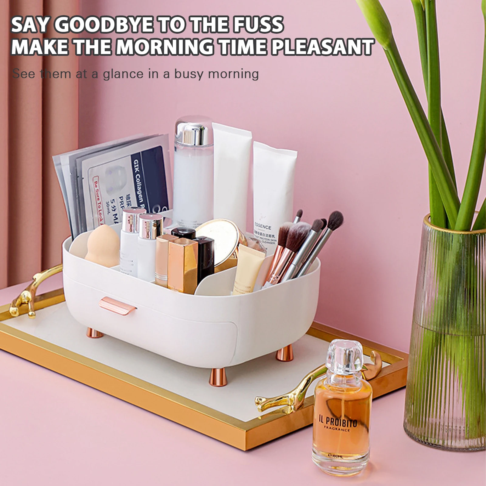 Practical Cosmetic Organiser With Multi Compartments For Makeup Nails Polish