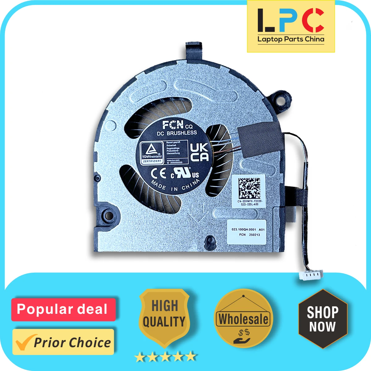 

For Dell Inspiron 13 Pro 5320 5325 5330 GPU Fan New Original Laptop Cooler Radiator Heat Sink DC 5V 03XMFX B5506AFHNF2100TN