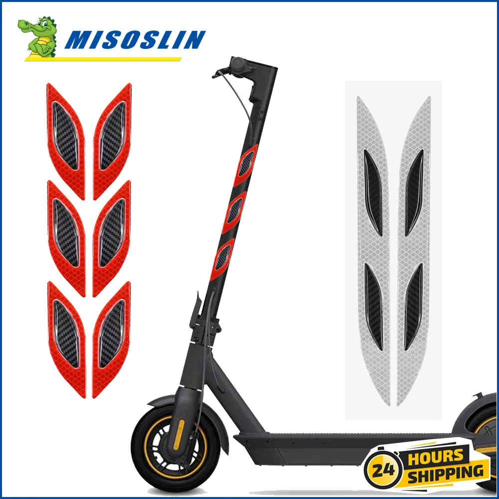 Electric Scooter Sticker Strip for Ninebot Max G30 G30D Carbon Fiber Anti-Scratch Safety Warning Decoration Stickers Accessories