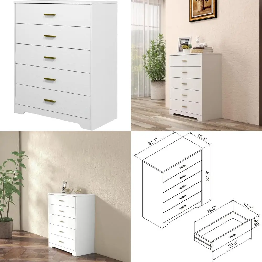 

4/5 drawer wooden bedroom dresser with storage for living room and bedrooms