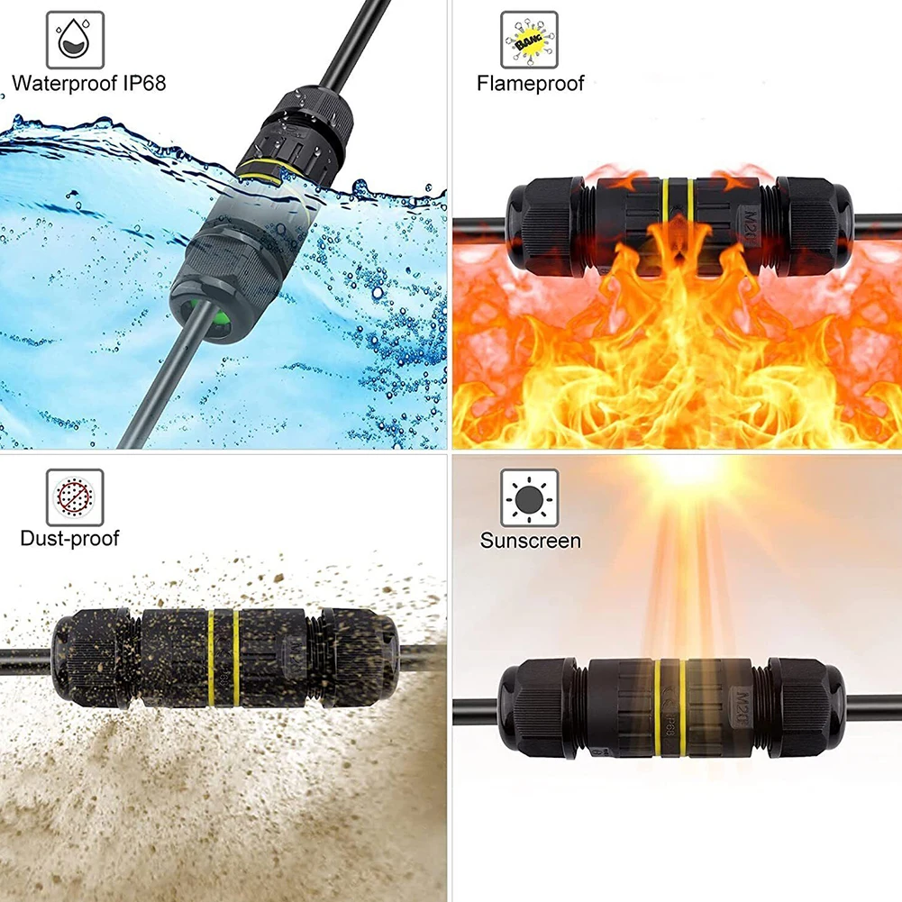 IP68 Waterproof Wire Connector 2 3 Pin Electrical Cable Joint For Outdoor LED Light Fountain Garden Underground Wiring Accessori