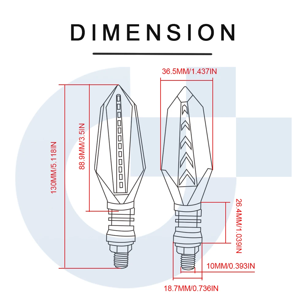 Intermitentes LED triangulares para motocicleta, indicadores para YAMAHA YZF, R1, R6, 2005, 2006, 2007, 2008, 2009, r3, fz1, mt 09, 07