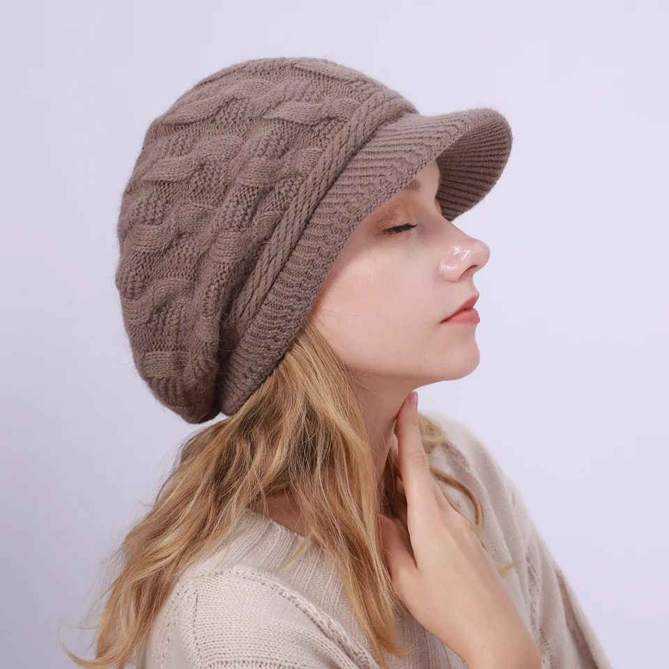 Fried Dough Twists Knit Hat Plush Thickened Warm Wool Hat Suitable for outdoor wind protection in autumn and winter, image 3