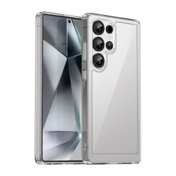 For Samsung Galaxy S25 Ultra,S25 S24 Plus Case Clear Hard PC Back + Soft TPU Bumper Camera Lens Protection Transparent Cover