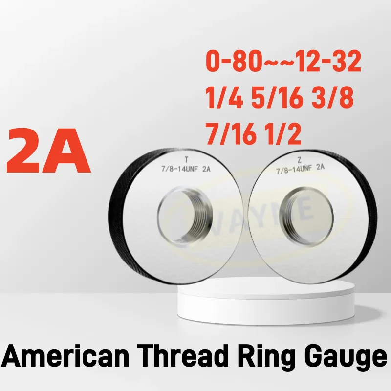 

1SET(1*GO+1*NOGO) 2A American Standard Metric Fine Thread Ring Gauge UNC UNF UNS 0-80-12-32 1/4 5/16 3/8 7/16 1/2 Measure Tool