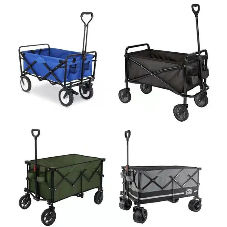 Easy to move Folding Heavy Duty Steel Beach Trolley Cart Small Folding Shopping Trolley Hand Beach Wagon