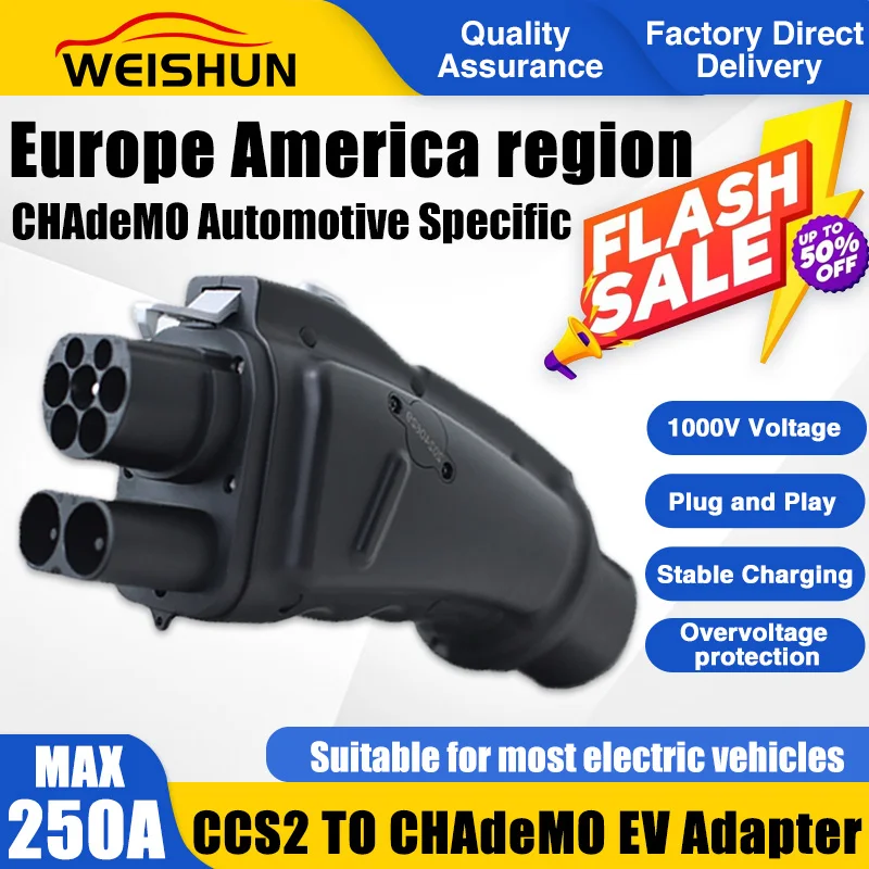 

Скидка 20% на адаптер CCS2 TO CHAdeMO 250A CCS2 DC EV Зарядная станция для электромобилей 1000 В Chademo Car