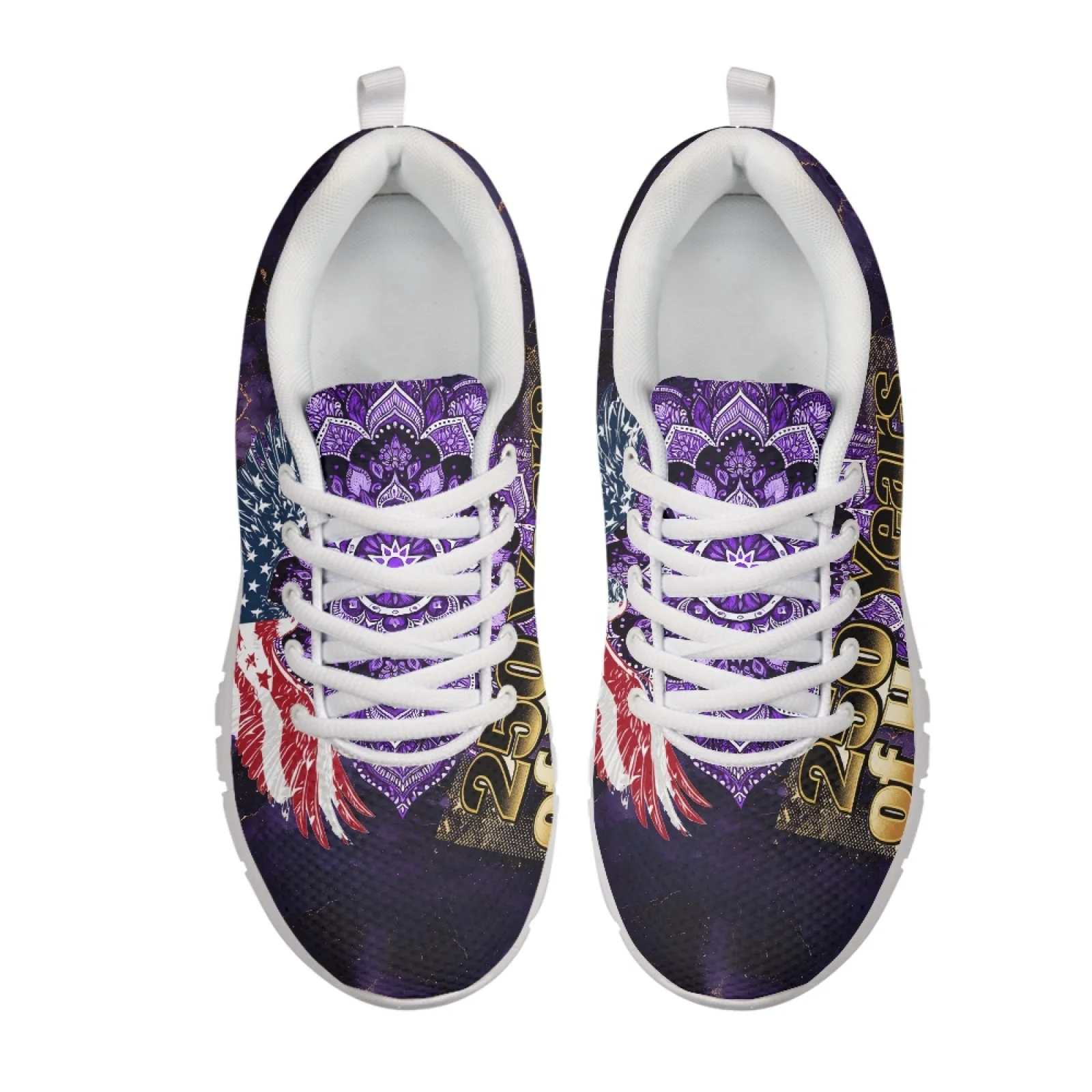 Coloranimal Lightweight Lace Up Walking Sneakers for Women Women Sneakers for Training Vintage Mandala Floral