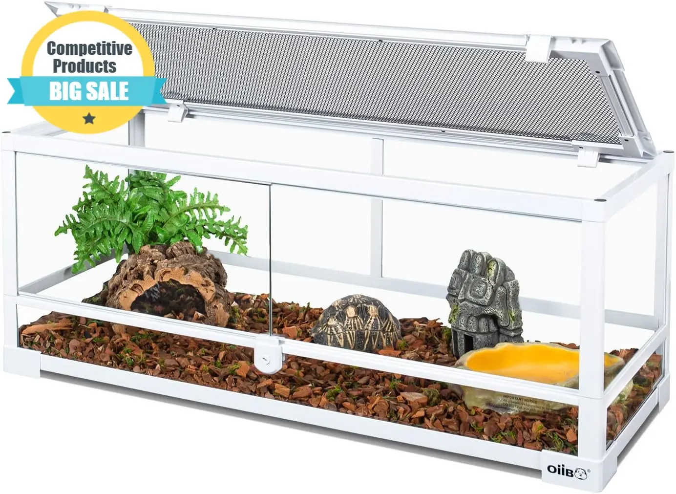 

Полностью стеклянный длинный террариум для рептилий, 20 галлонов, с фронтальным открыванием, 30x12x12 дюймов