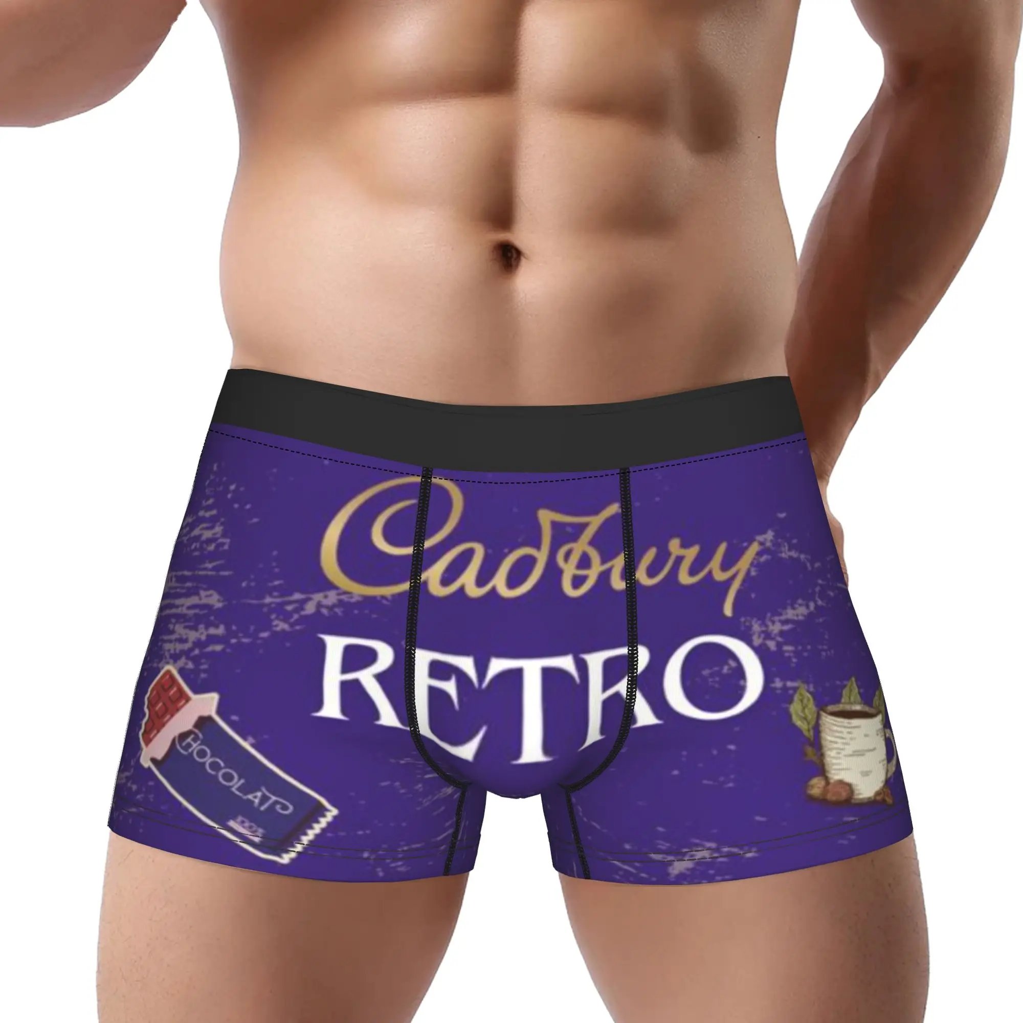 Lila Cadbury Unterhosen für Herren, Herrenunterwäsche, bedruckte Shorts, Boxershorts