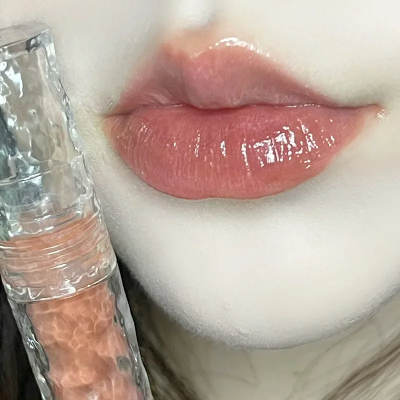 Água luz nude marrom lipgloss duradouro à prova dwaterproof água espelho de vidro chá batom vermelho não é fácil de desbotar lábio esmalte lábios maquiagem cosméticos