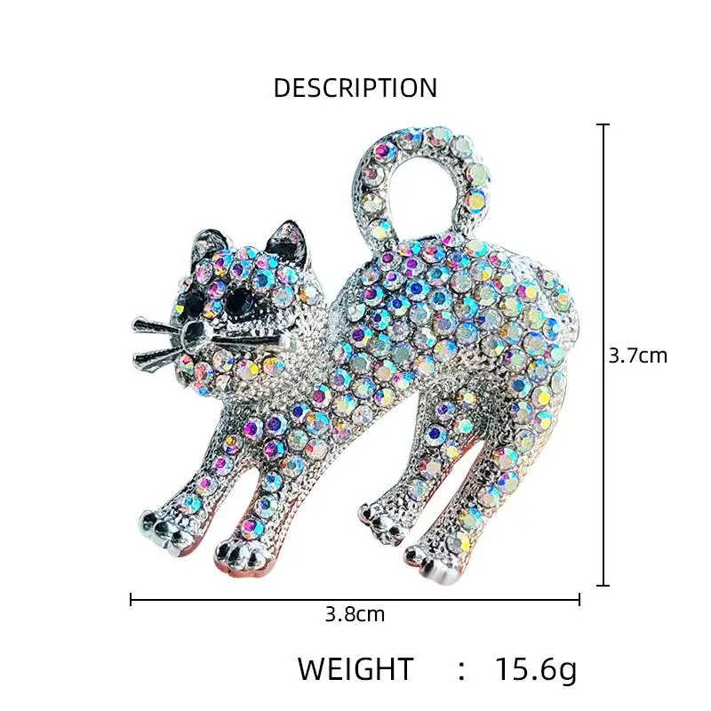 New Design Cute Cat Animal Rhinestone Brooch For Women\'s Suit Coat Decoration Brooches Casual Office Party Pins Birthday Gifts