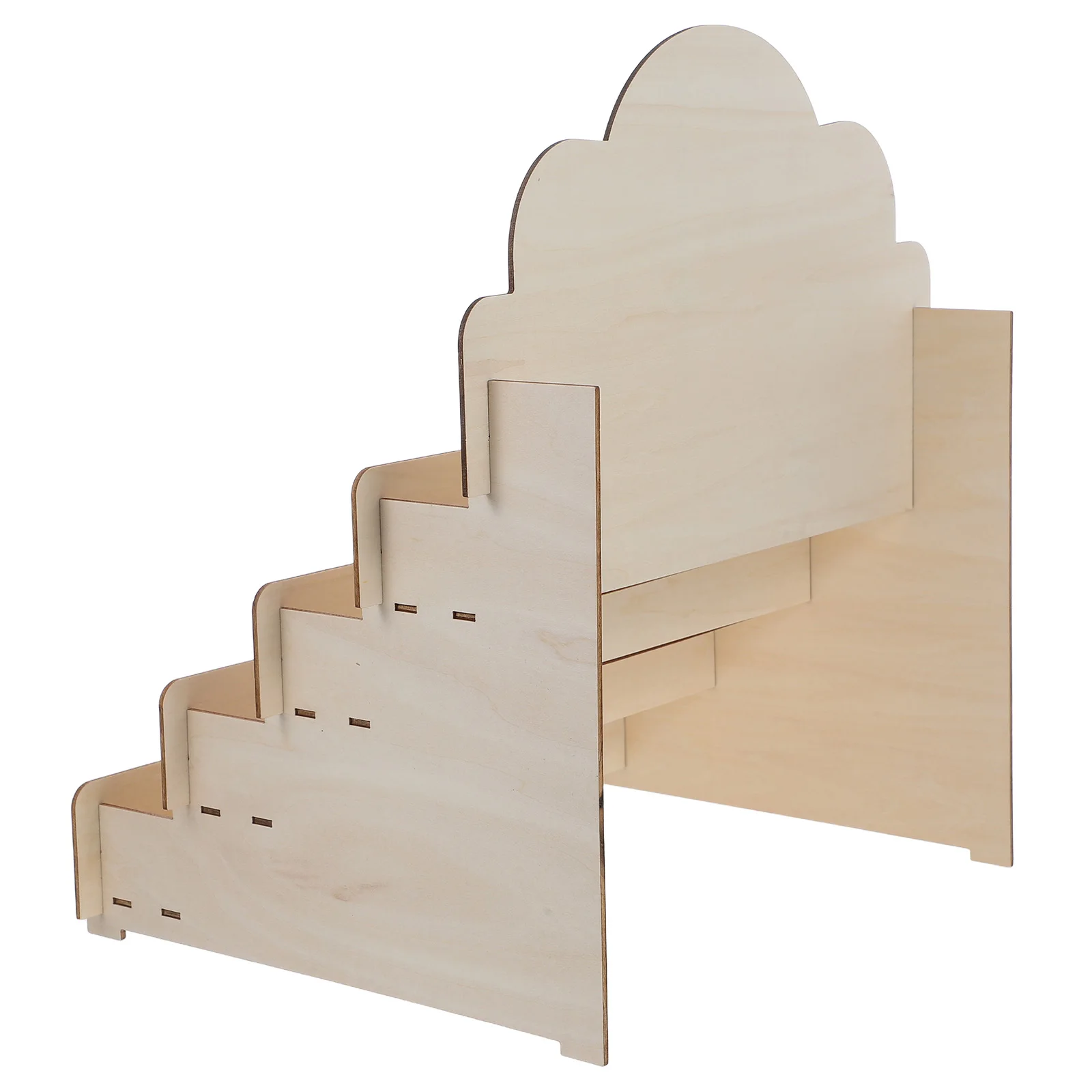 

Wooden Display Stand Card Shelf Holder Rack Crafts Organizer Tiered Storage Desk Vanity Postcard Makeup Retail Event