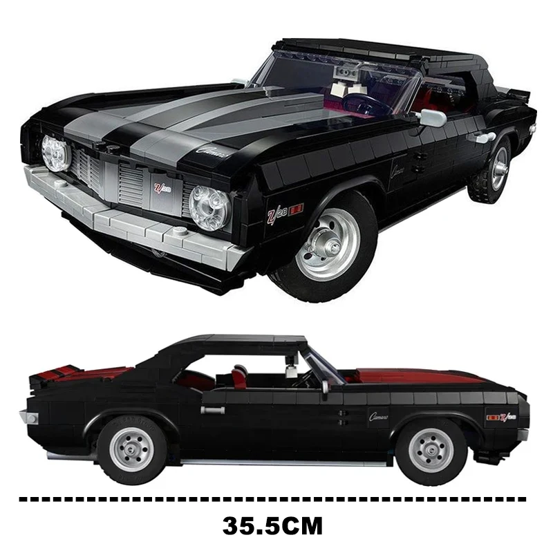 1456PCS Technical Black Vintage Chevrolet Camaro Racing car Building Blocks 10304 Model Assembly Block Bricks Toys Kid Boy Gifts