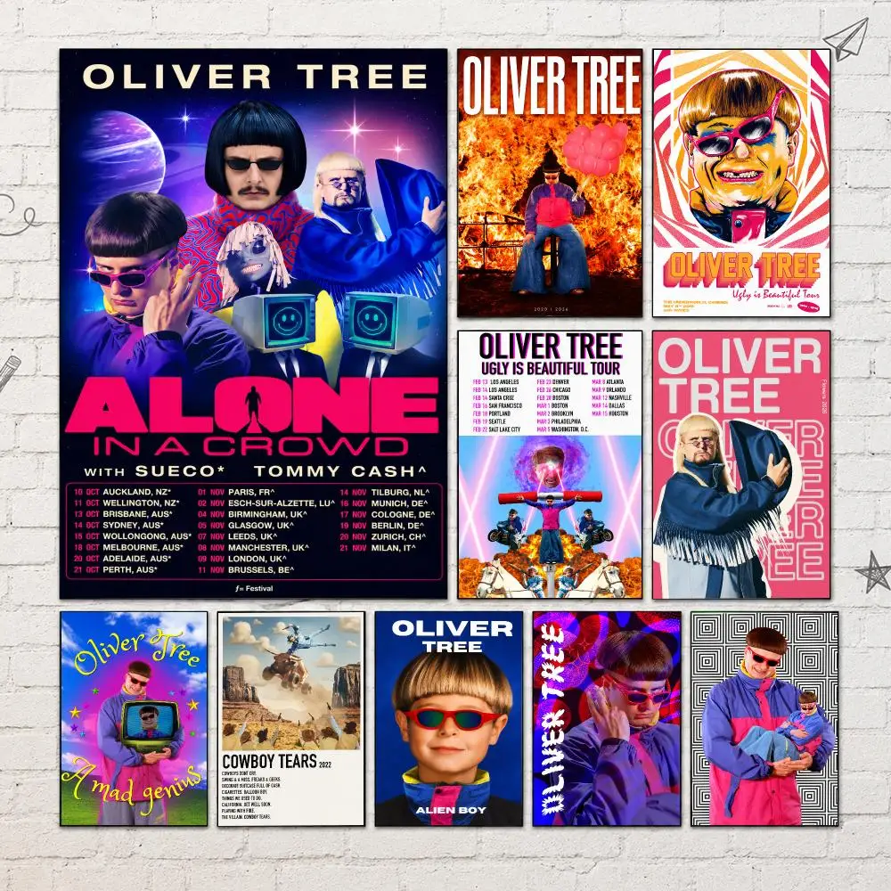 Singer O-Oliver Tree Poster PP Self-Adhesive Waterproof Wall Decor for Bedroom,Living Room,Dorm,Bar Aesthetic Decor Gift