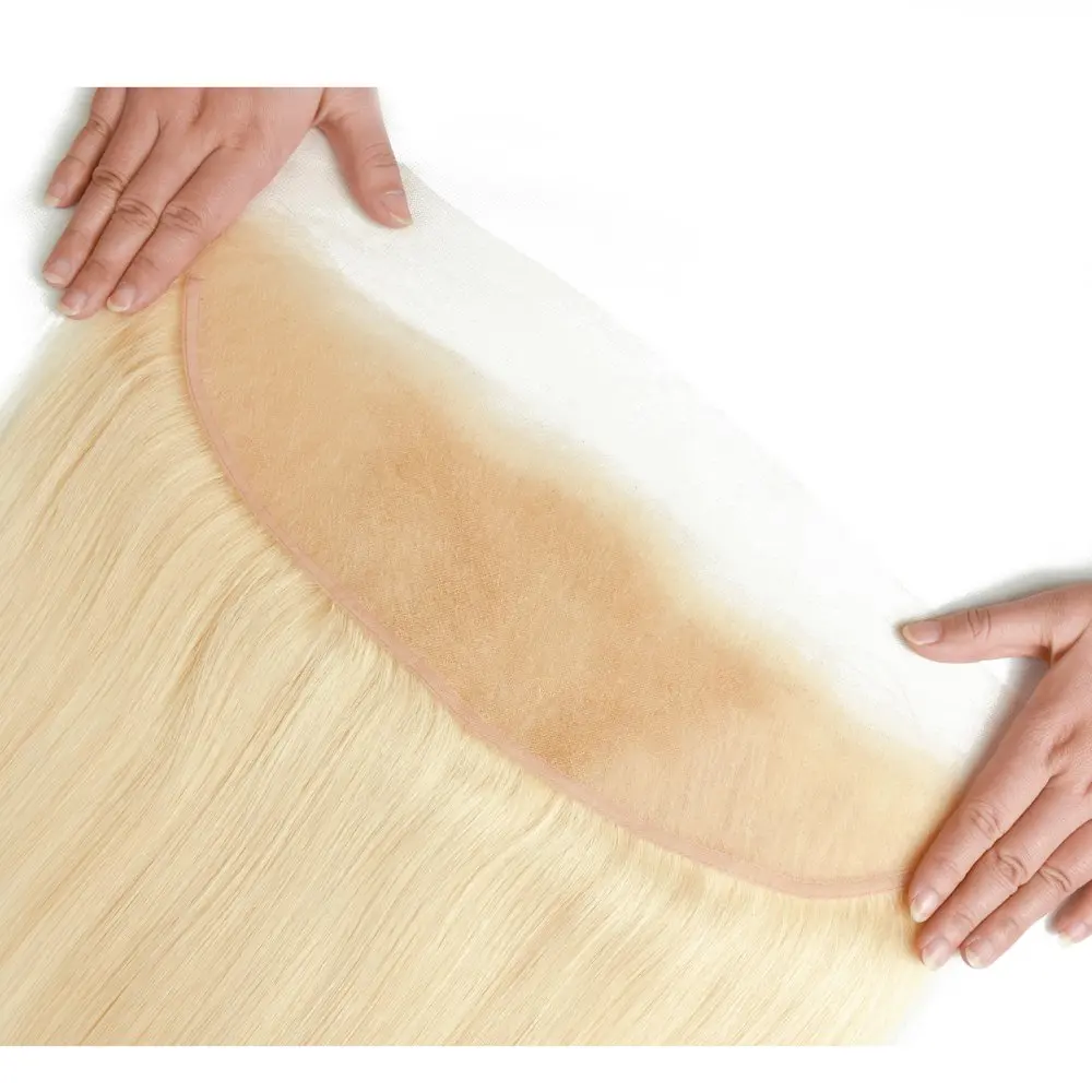 613 Lace Frontal Human Hair Blonde Human Hair 13x4 Lace Frontal 4x4 613 Closure Straight Hair Preplucked  Human Hair Extensions