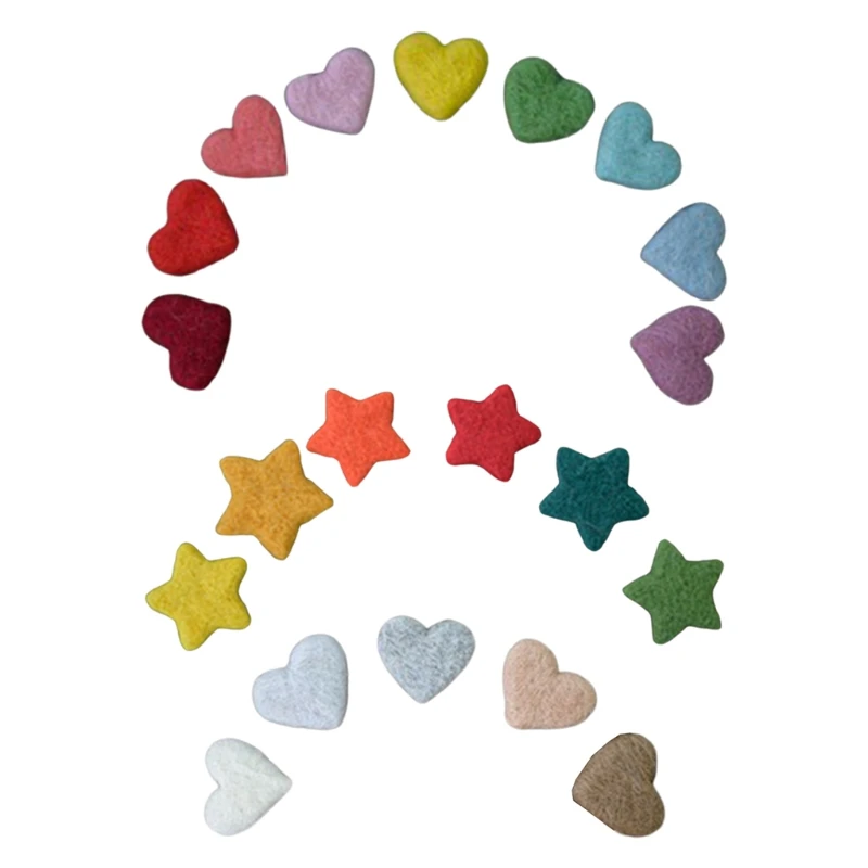 5/6/9 Pcs Handmade Baby Felt Love Heart Ornaments Home Party Decorations Newborn Photography s Infant Photo Accessories