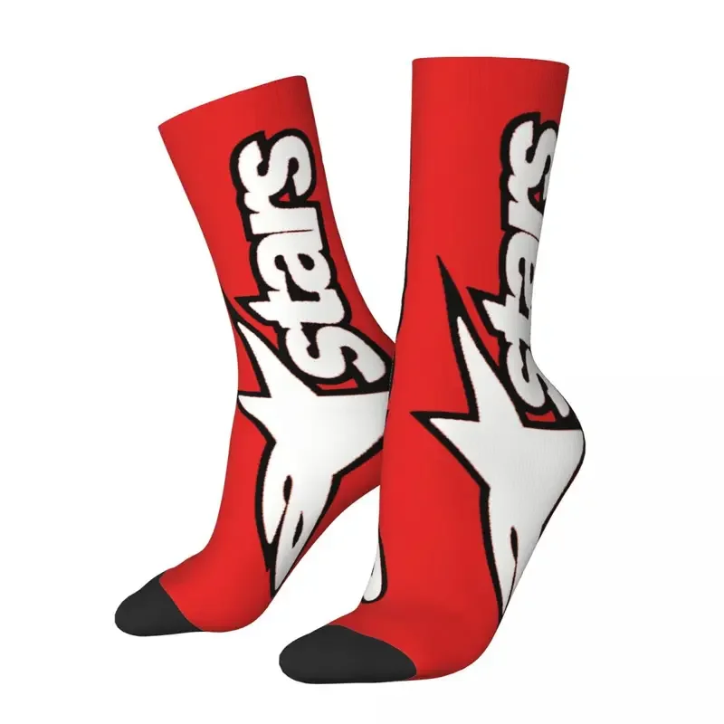 Y2K Red Motocross Enduro Cross Unisex Winter Warm Happy Crew Socks Street Style Crazy Sock Gift