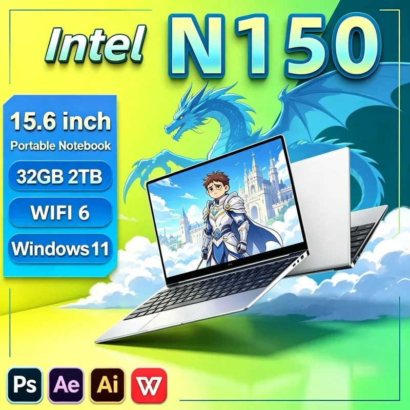 Intel Intel Core N150 15.6 Inch Gaming Laptop 32GB RAM 2TB SSD Fingerprint Unlock WiFi 6 4K Ultrabook Pro Sharp Execution - Aliexpress Deal